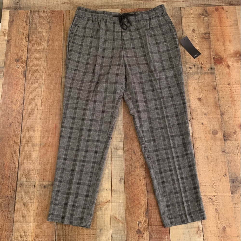 ASOS new look prince of wales check smart joggers in dark gray -L